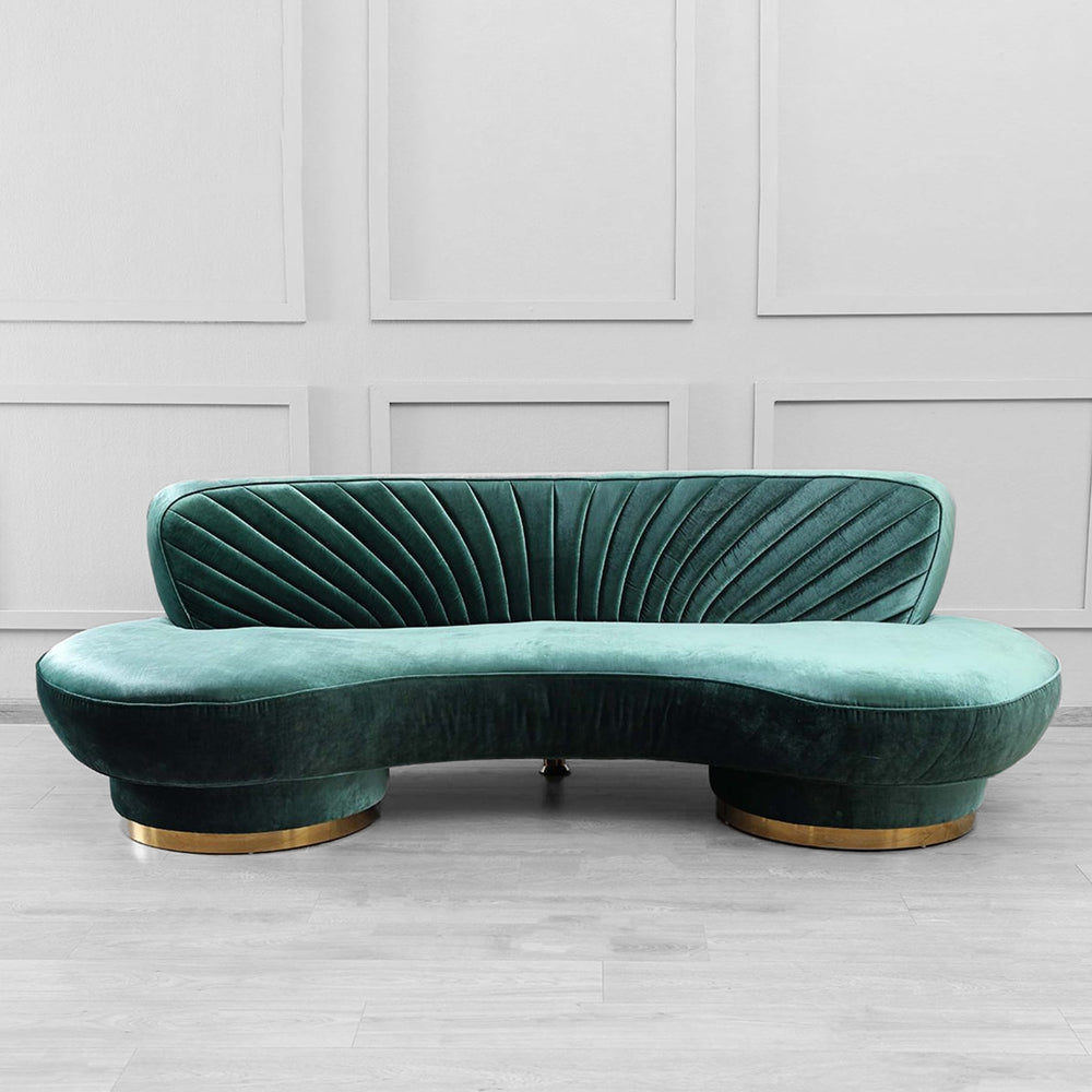 Northpol 3 Seater Velvet Sofa in - Elegant Comfort 242cm x 100cm x 78cm - Cotton Home
