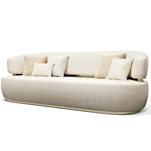 Nova 3-Seater Velvet Sofa in  â€“ Luxurious Comfort, L230cm x W110cm x H86cm - Cotton Home