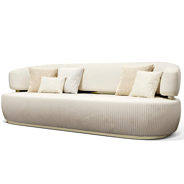 Nova 3-Seater Velvet Sofa in  â€“ Luxurious Comfort, L230cm x W110cm x H86cm - Cotton Home