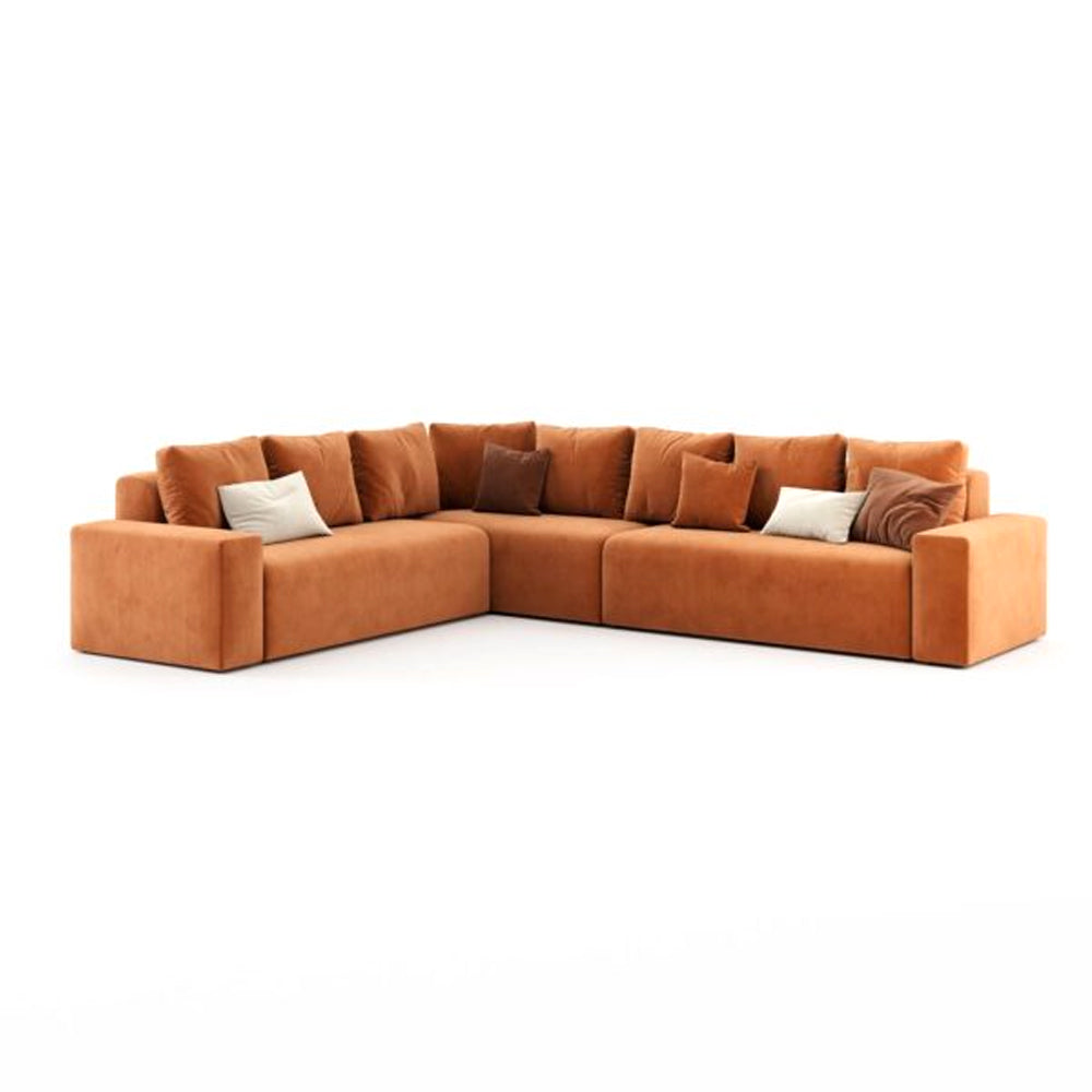 Harmony Haven 4 Seater Sofa in Luxurious Brown Velvet â€“ L350cm x W180cm x H75cm Stylish, Comfortable, and Durable Sofa for Elegant Living Spaces - Cotton Home