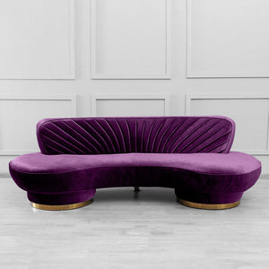 Northpol 3 Seater Velvet Sofa in - Elegant Comfort 242cm x 100cm x 78cm - Cotton Home
