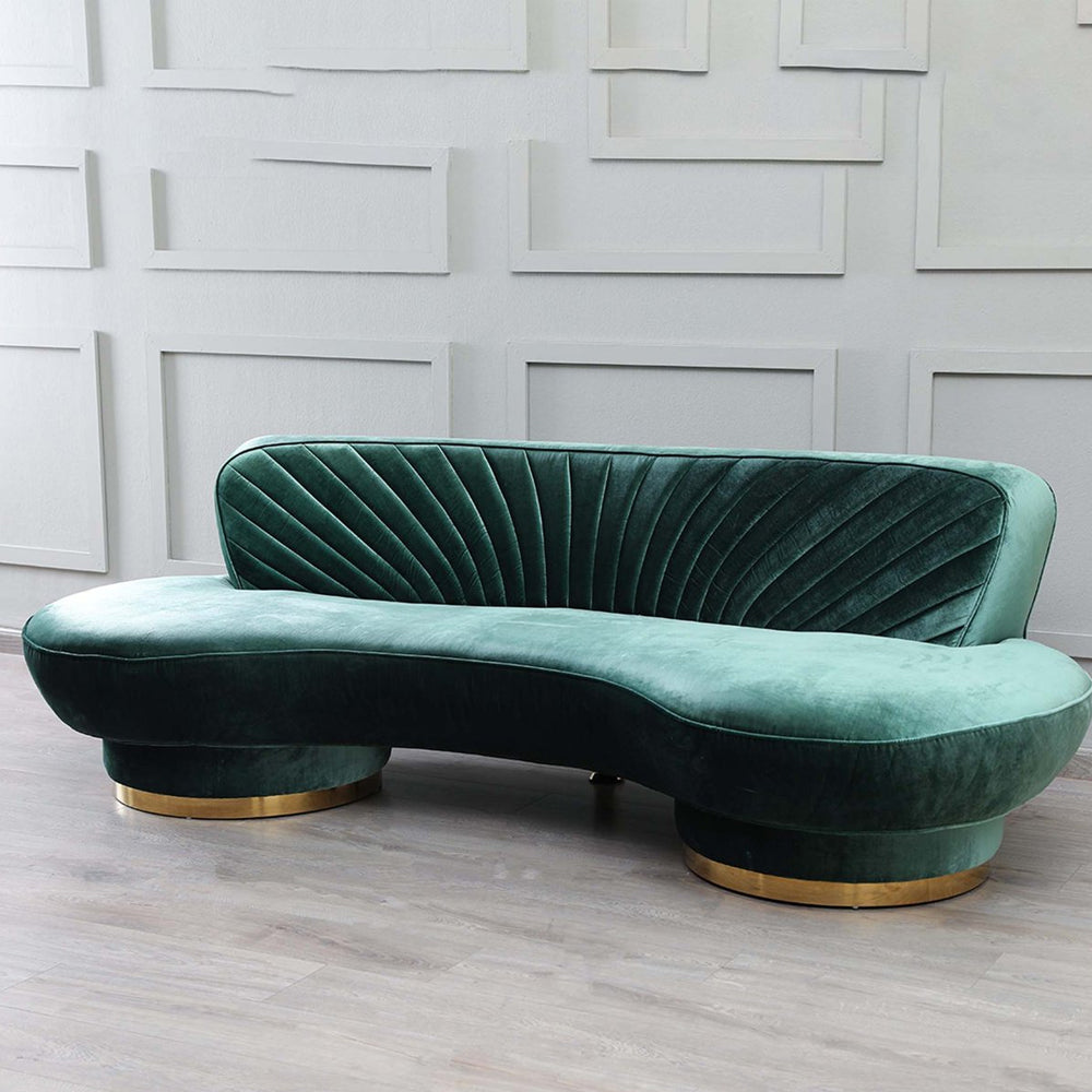 Northpol 3 Seater Velvet Sofa in - Elegant Comfort 242cm x 100cm x 78cm - Cotton Home