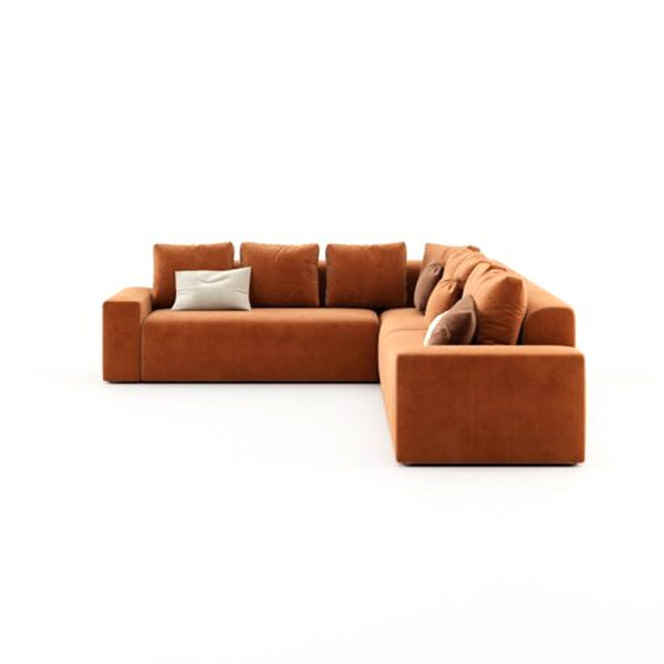 Harmony Haven 4 Seater Sofa in Luxurious Brown Velvet â€“ L350cm x W180cm x H75cm Stylish, Comfortable, and Durable Sofa for Elegant Living Spaces - Cotton Home