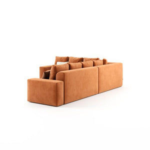 Harmony Haven 4 Seater Sofa in Luxurious Brown Velvet â€“ L350cm x W180cm x H75cm Stylish, Comfortable, and Durable Sofa for Elegant Living Spaces - Cotton Home