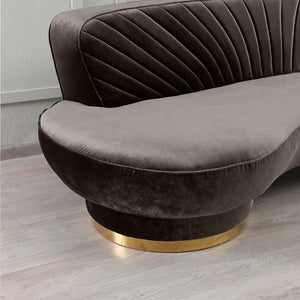 Northpol 3 Seater Velvet Sofa in Brown - Elegant Comfort 242cm x 100cm x 78cm - Cotton Home