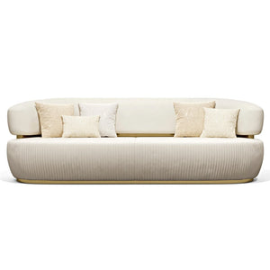 Nova 3-Seater Velvet Sofa in  â€“ Luxurious Comfort, L230cm x W110cm x H86cm - Cotton Home