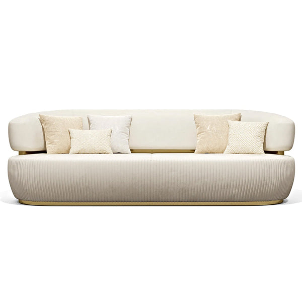 Nova 3-Seater Velvet Sofa in  â€“ Luxurious Comfort, L230cm x W110cm x H86cm - Cotton Home