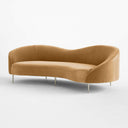 Luxe Lounge Luxurious Camel Velvet 3 Seater Sofa - 241cm Chic & Comfortable Lounge Seating - Cotton Home