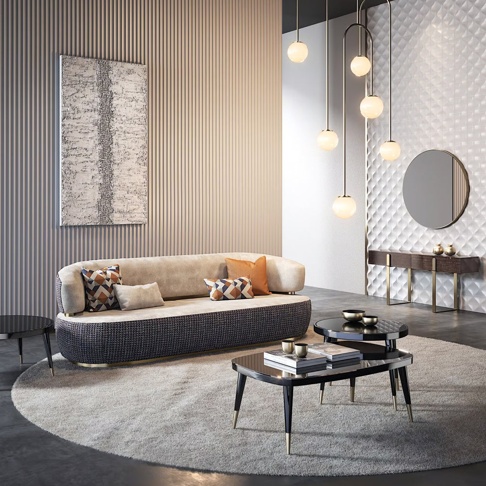 Nova 3-Seater Velvet Sofa in  â€“ Luxurious Comfort, L230cm x W110cm x H86cm - Cotton Home