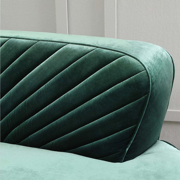 Northpol 3 Seater Velvet Sofa in - Elegant Comfort 242cm x 100cm x 78cm - Cotton Home