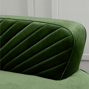 Northpol 3 Seater Velvet Sofa in Green - Elegant Comfort 242cm x 100cm x 78cm - Cotton Home