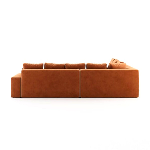 Harmony Haven 4 Seater Sofa in Luxurious Brown Velvet â€“ L350cm x W180cm x H75cm Stylish, Comfortable, and Durable Sofa for Elegant Living Spaces - Cotton Home