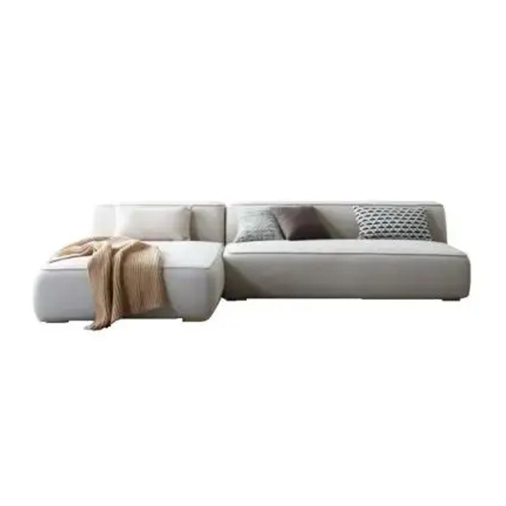 Comfort Max L-Shaped 4 Seater Sofa Velvet Fabric - Light Beige - L290cm x W178cm x H70cm