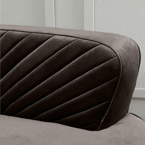 Northpol 3 Seater Velvet Sofa in Brown - Elegant Comfort 242cm x 100cm x 78cm - Cotton Home