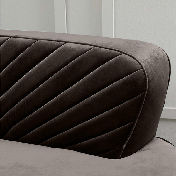 Northpol 3 Seater Velvet Sofa in Brown - Elegant Comfort 242cm x 100cm x 78cm - Cotton Home