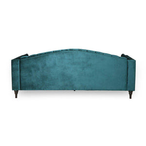 Nova 3-Seater Velvet Sofa with Square Arms â€“ L220cm x W60cm x H85cm, Comfortable & Stylish Sofa for Living Room - Cotton Home
