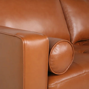 Hixon 3-Seater Faux Leather Sofa L220cm x W83cm x H83cm Brown