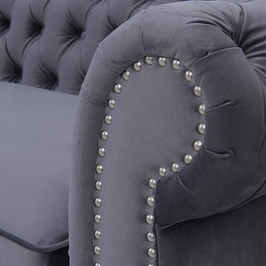 Opulent Oasis 4 Seater Triangle Corner L Shape Fabric Sofa - Gray - Cotton Home