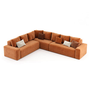Harmony Haven 4 Seater Sofa in Luxurious Brown Velvet â€“ L350cm x W180cm x H75cm Stylish, Comfortable, and Durable Sofa for Elegant Living Spaces - Cotton Home