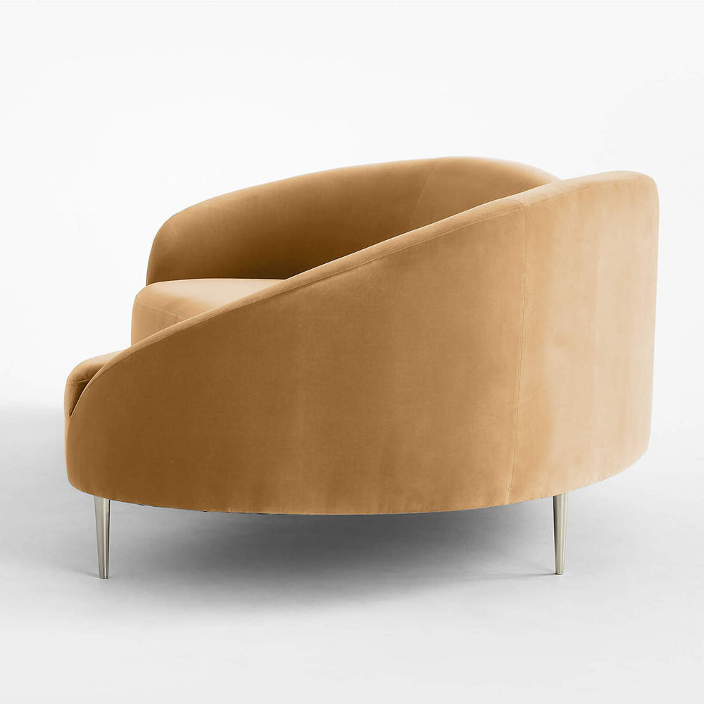 Luxe Lounge Luxurious Camel Velvet 3 Seater Sofa - 241cm Chic & Comfortable Lounge Seating