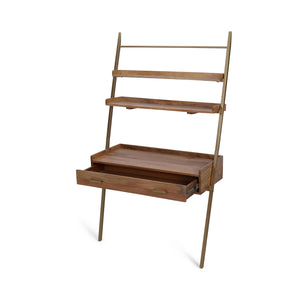 Array Ladder Desk With EPL Finish - Natural & Gold