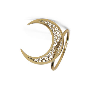 Noor 3 Piece Moon Napkin Ring - Gold