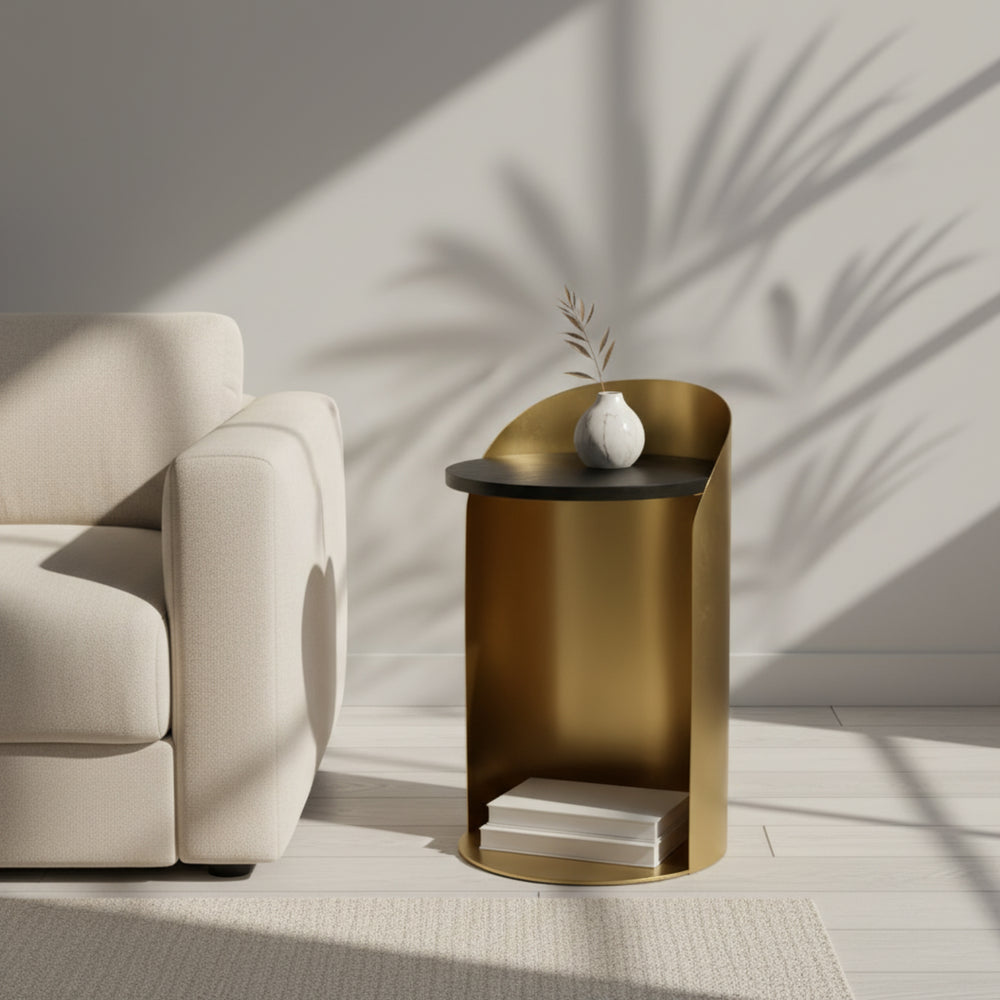Tia Steel Side Table - Gold