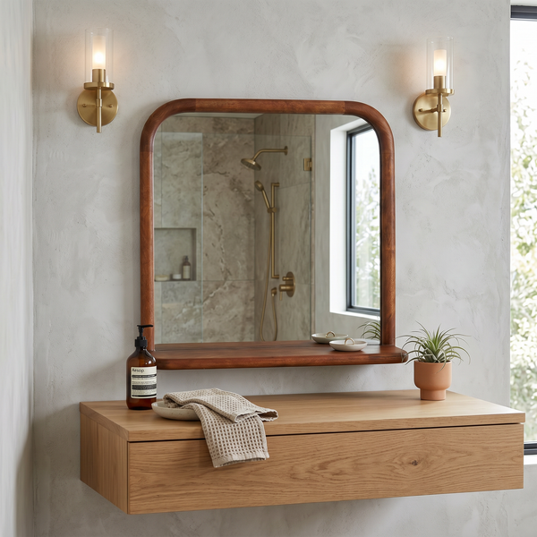 Erica Wall Mirror - Walnut