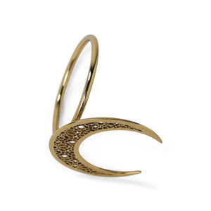 Noor 3 Piece Moon Napkin Ring - Gold