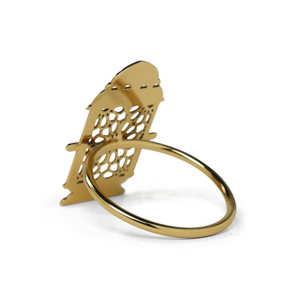 Noor 3 Piece Lantern Napkin Ring - Gold