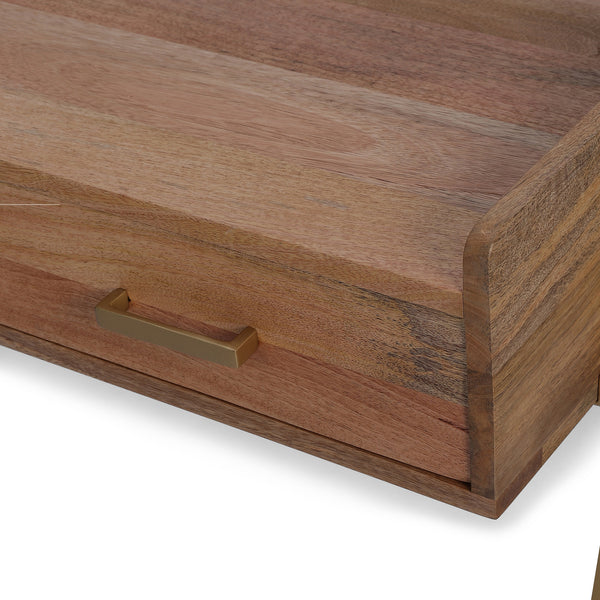 Array Ladder Desk With EPL Finish - Natural & Gold