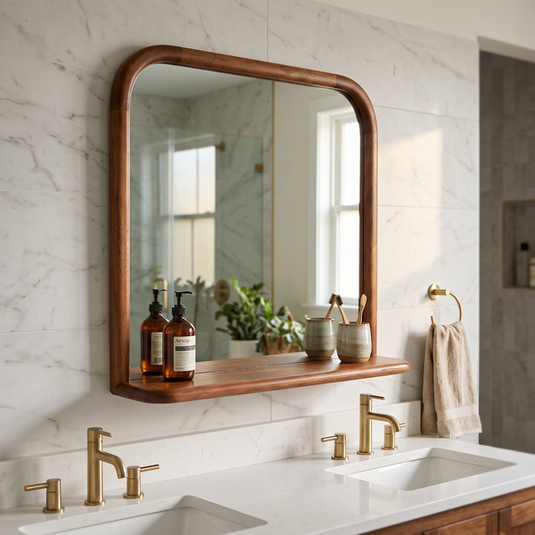 Erica Wall Mirror - Walnut