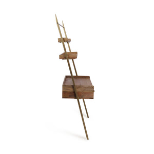 Array Ladder Desk With EPL Finish - Natural & Gold