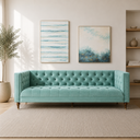 Ector 3-Seater Velvet Tuxedo Arm Sofa - Luxurious Rust Upholstery L220cm x H86cm x W78cm