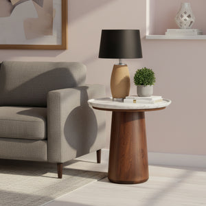 Elara Side Table with Marble Top