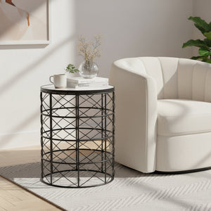 Nest Black & White Modern Side Table