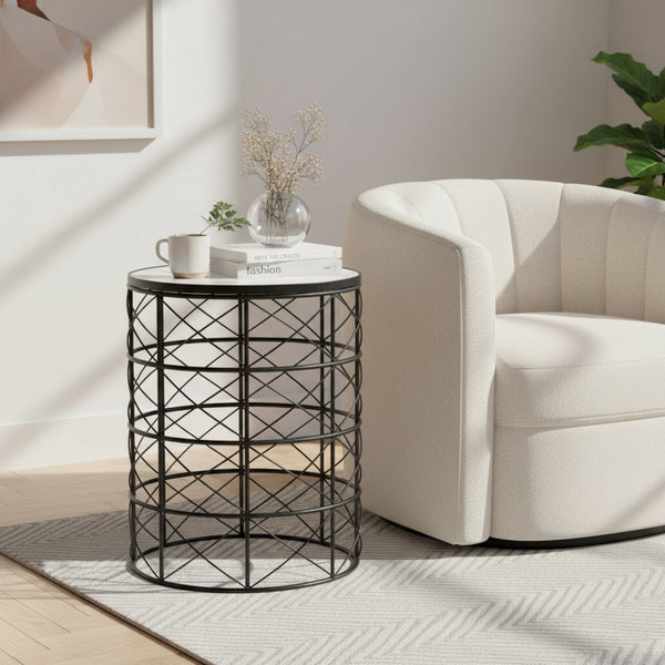 Nest Black & White Modern Side Table
