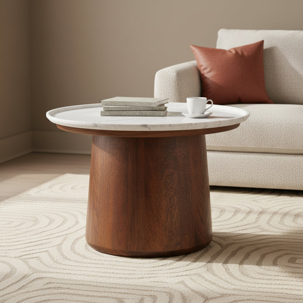 Elara Coffee Table with Marble Top - Medium