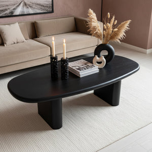 Calvin Rectangular Wooden Coffee Table - Black
