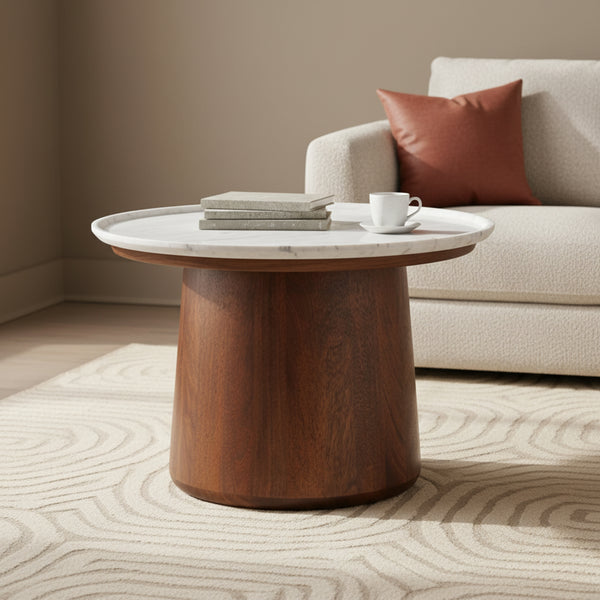 Elara Tables With Marble Top, Set of 2