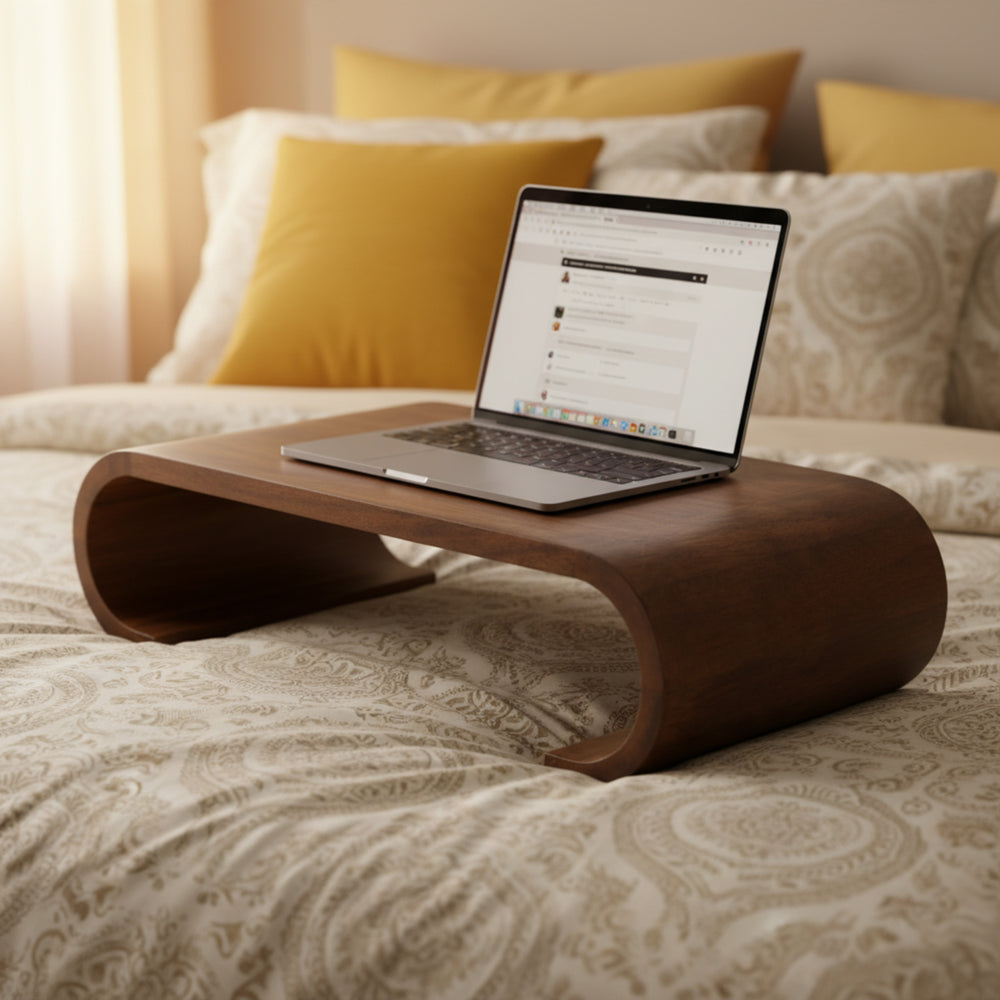Lucy Wooden Laptop Stand - Brown