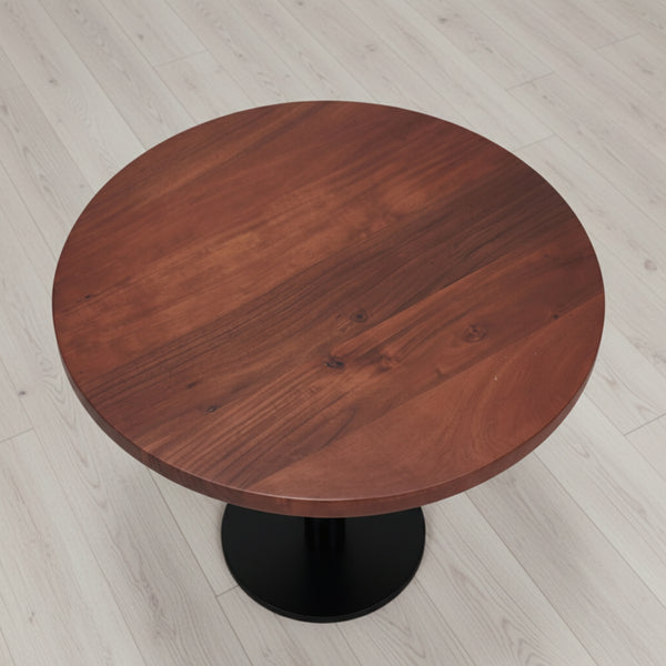 Joyce Side Table With Wooden Top - Black & Walnut