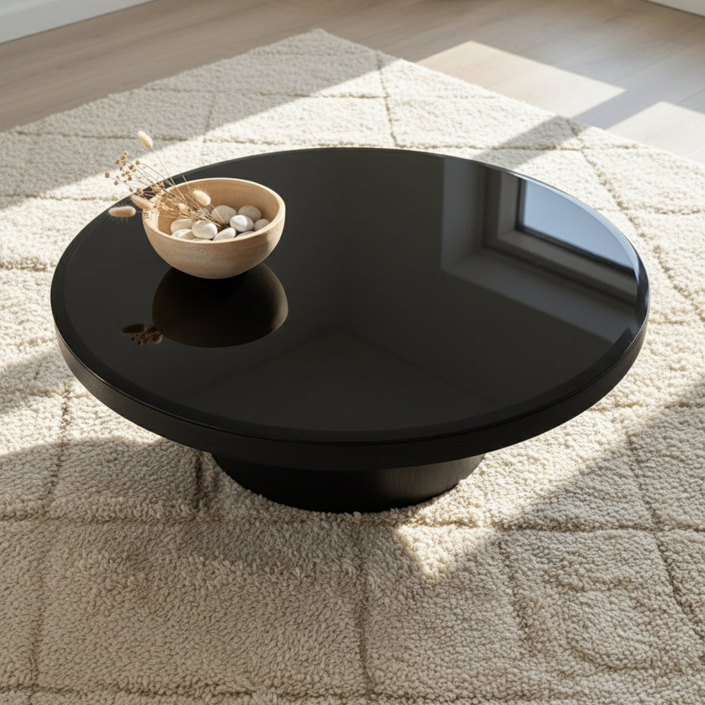 Miyo Black Glass Coffee Table
