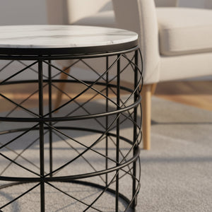Nest Black & White Modern Side Table