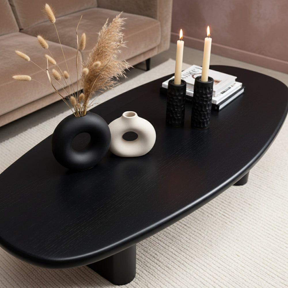 Calvin Rectangular Wooden Coffee Table - Black