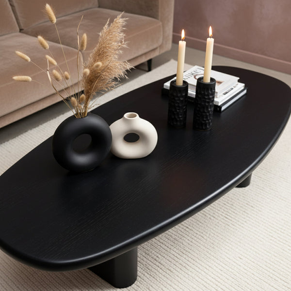 Calvin Rectangular Wooden Coffee Table - Black