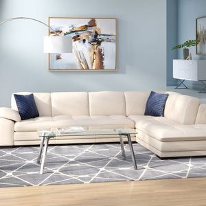 Marcels Wide Leather Match Sofa & Chaise - Cotton Home