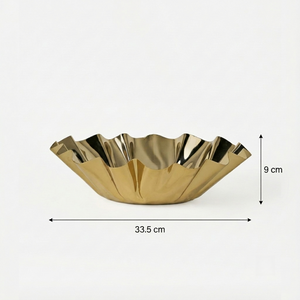 Quill Metal Decorative Bowl, Large - Gold
