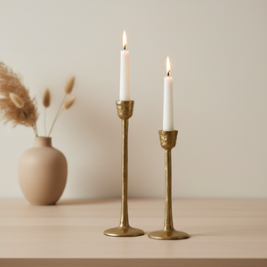 Shama Metal Candle Holder, Set of 2 - Gold