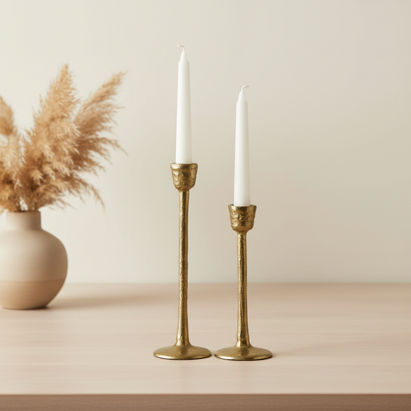 Shama Metal Candle Holder, Set of 2 - Gold